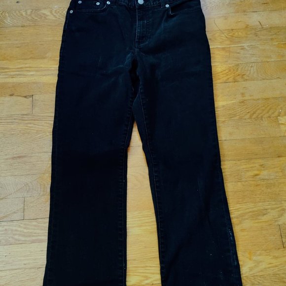 LAUREN gently used prewashed black jeans size 8P - Picture 2 of 8